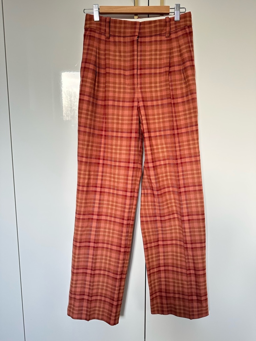 Aritzia Wilfred Plaid Straight-Leg tailored Pants wool blend small